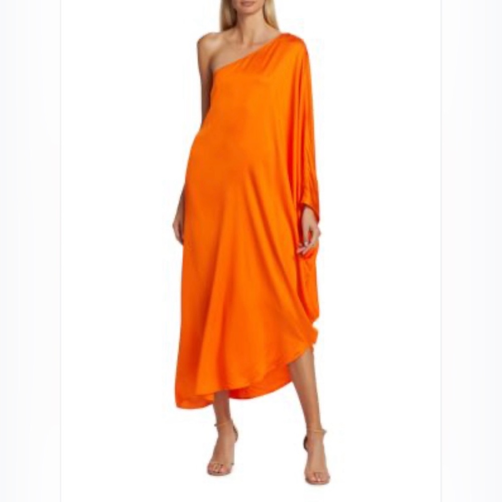 NWT Sold out L'agence Selena Asymmetric Satin Dress In Cherry Tomato Size XS